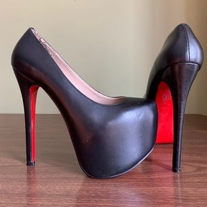 Christian Louboutin Black Leather Platform Shoes
